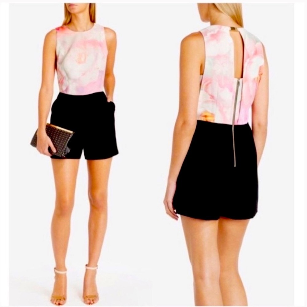 Ted Baker Floral Top and Black Shorts Jumpsuit